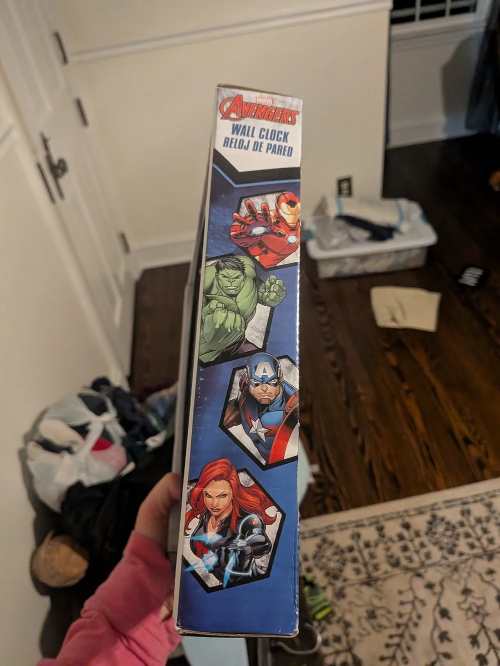 Marvel Captain America Shield Wall Clock - Black Frame, Red/White/Blue Dial